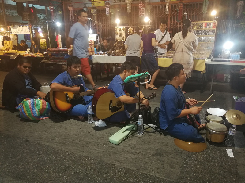 Musicians perform on Saturday Walking Street Chiang Mai 